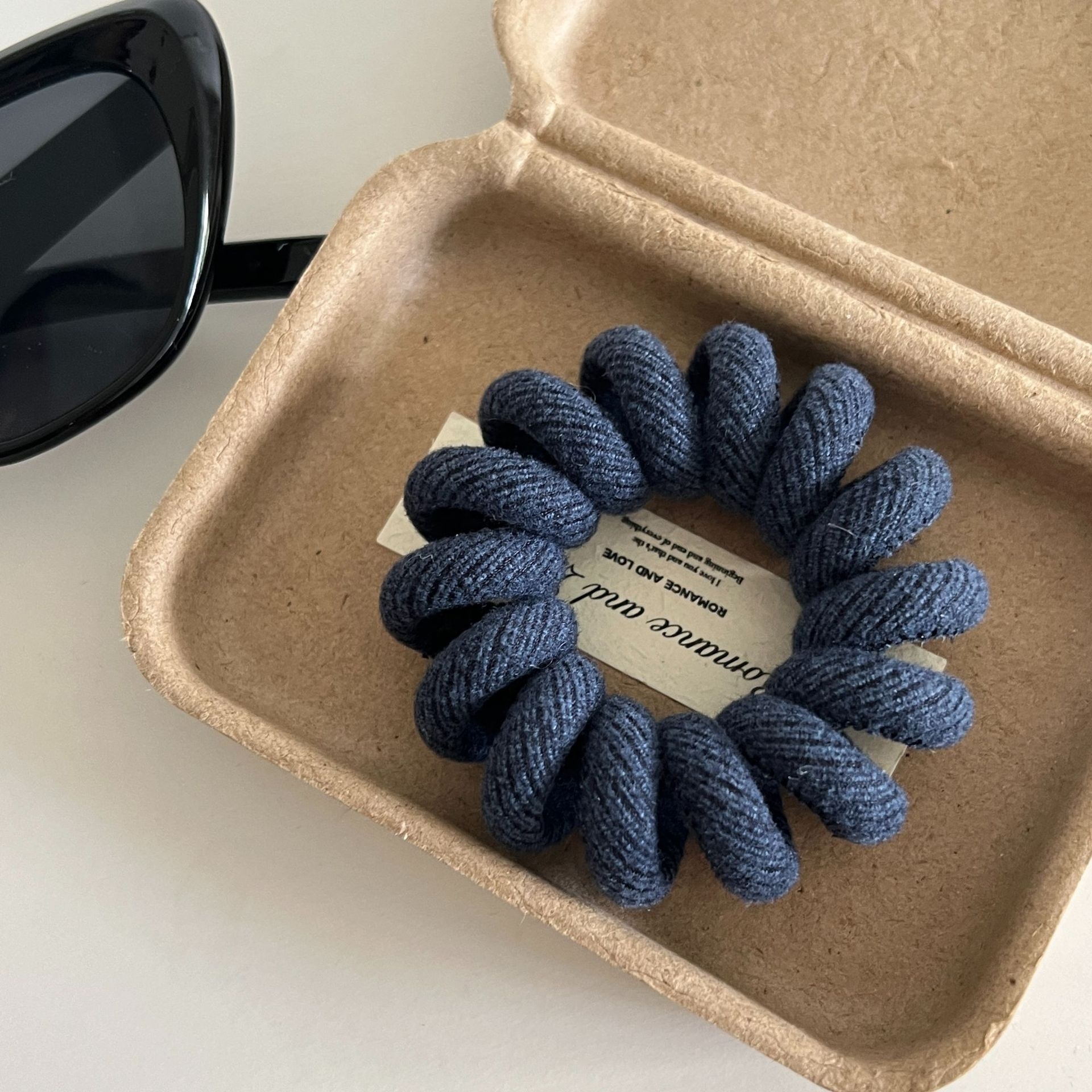 Women Velvet Seamless Phone Wire Hair Band All Seasons Solid Blue Gray Coffee