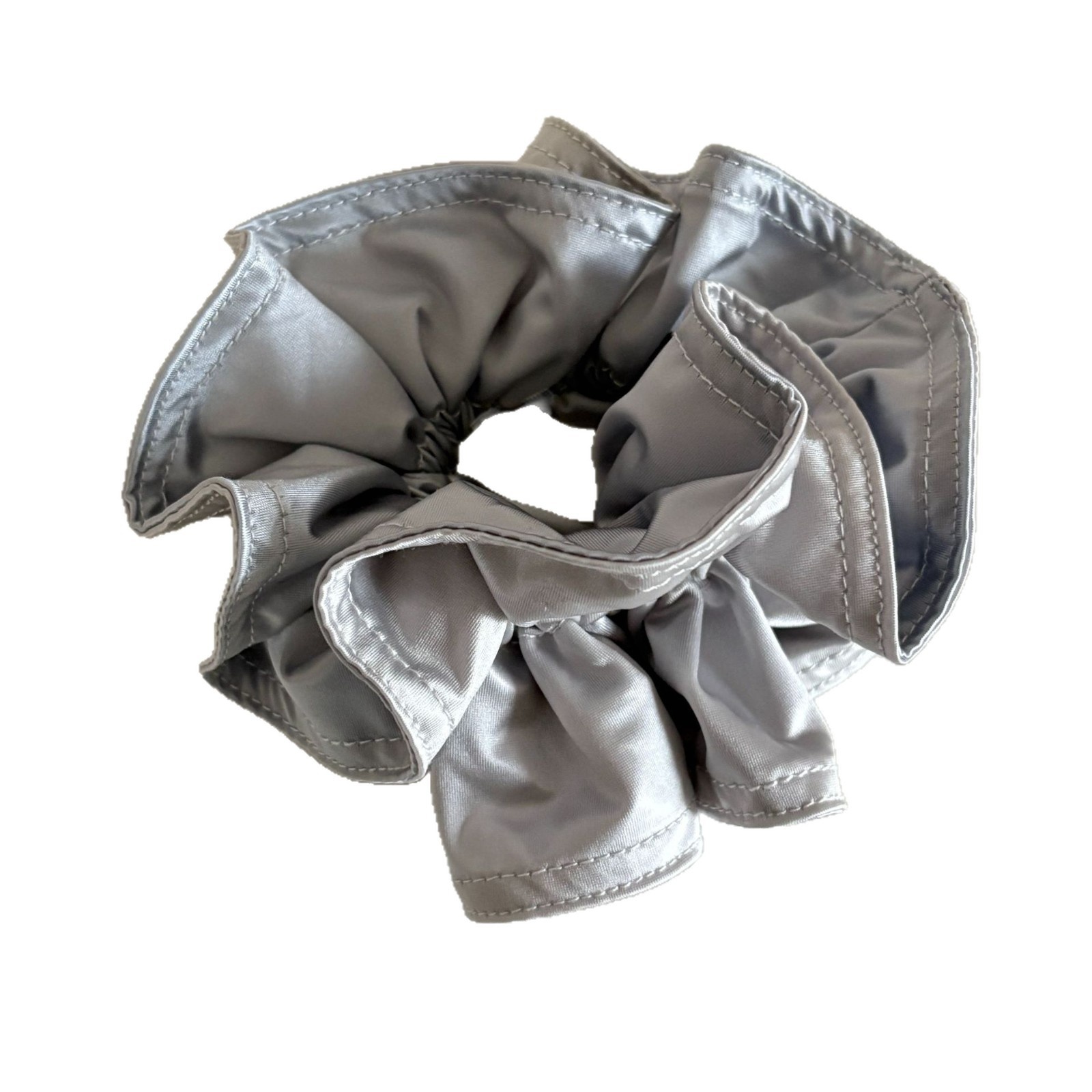 Women's Satin Flower Hair Tie For Spring Summer Beige Color Block