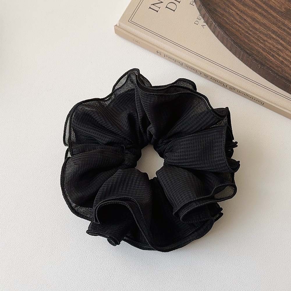 Women's Elegant Pleated Cloth Hair Tie Solid Color Minimalist Daily Scrunchie