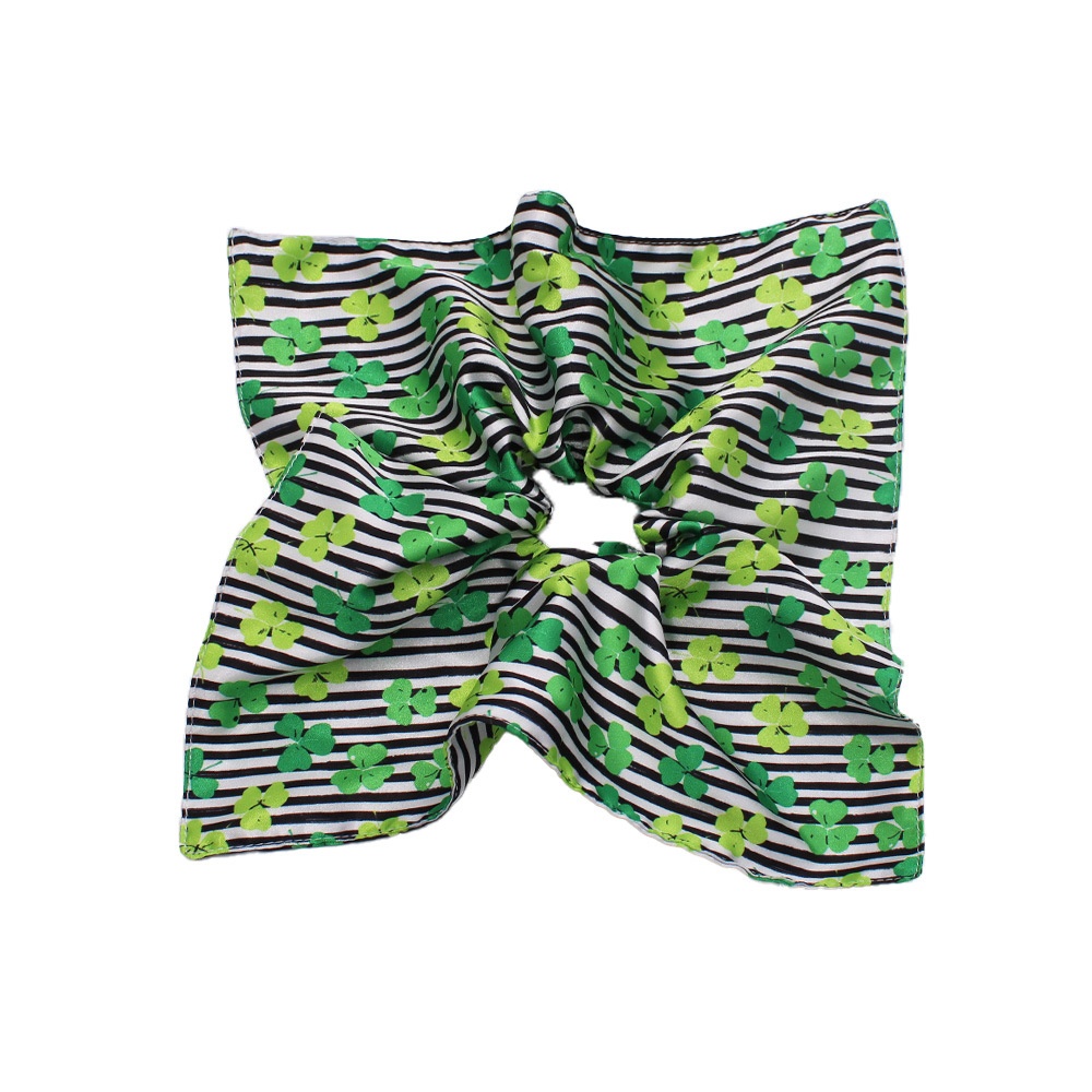 Women's St. Patrick's Cloth Hair Ties Green Shamrock Four-Leaf Clover
