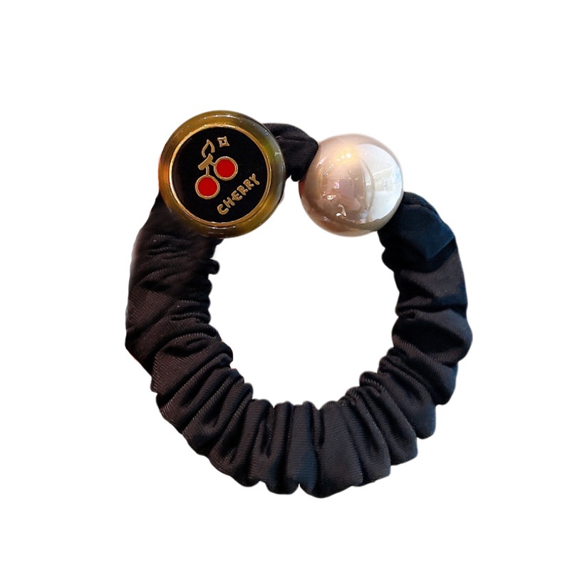 Women's All-Season Cloth Hairband Valentine Gift Black Pearl Letter