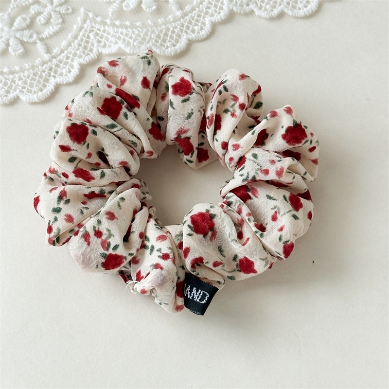 Women's Summer Elegant Cotton Elastic Bun Hair Band Fresh Floral