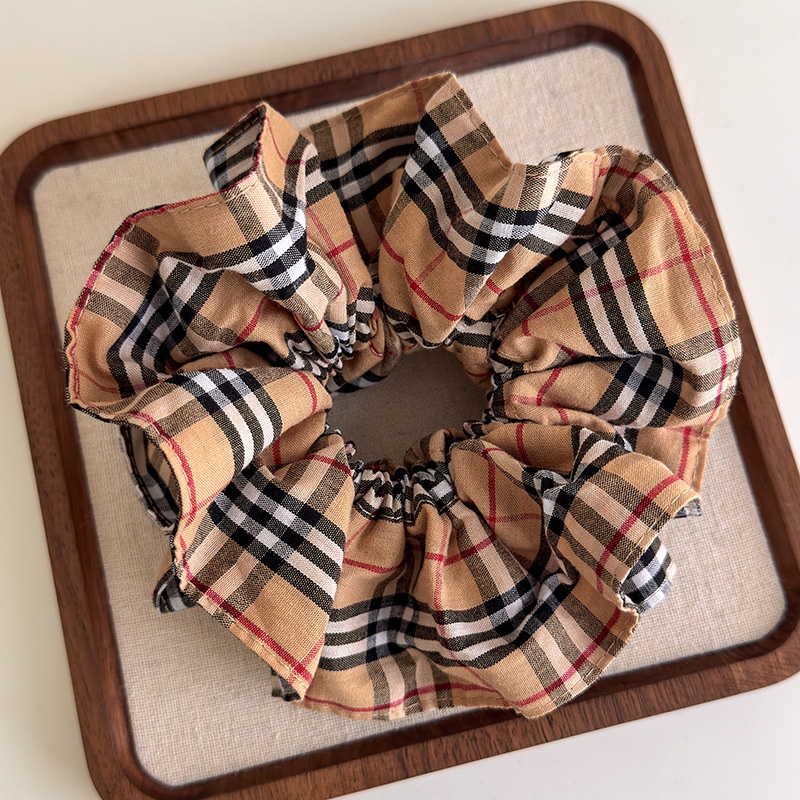 Women's British Style Floral Plaid Hair Tie Versatile Luxury Romantic Cloth