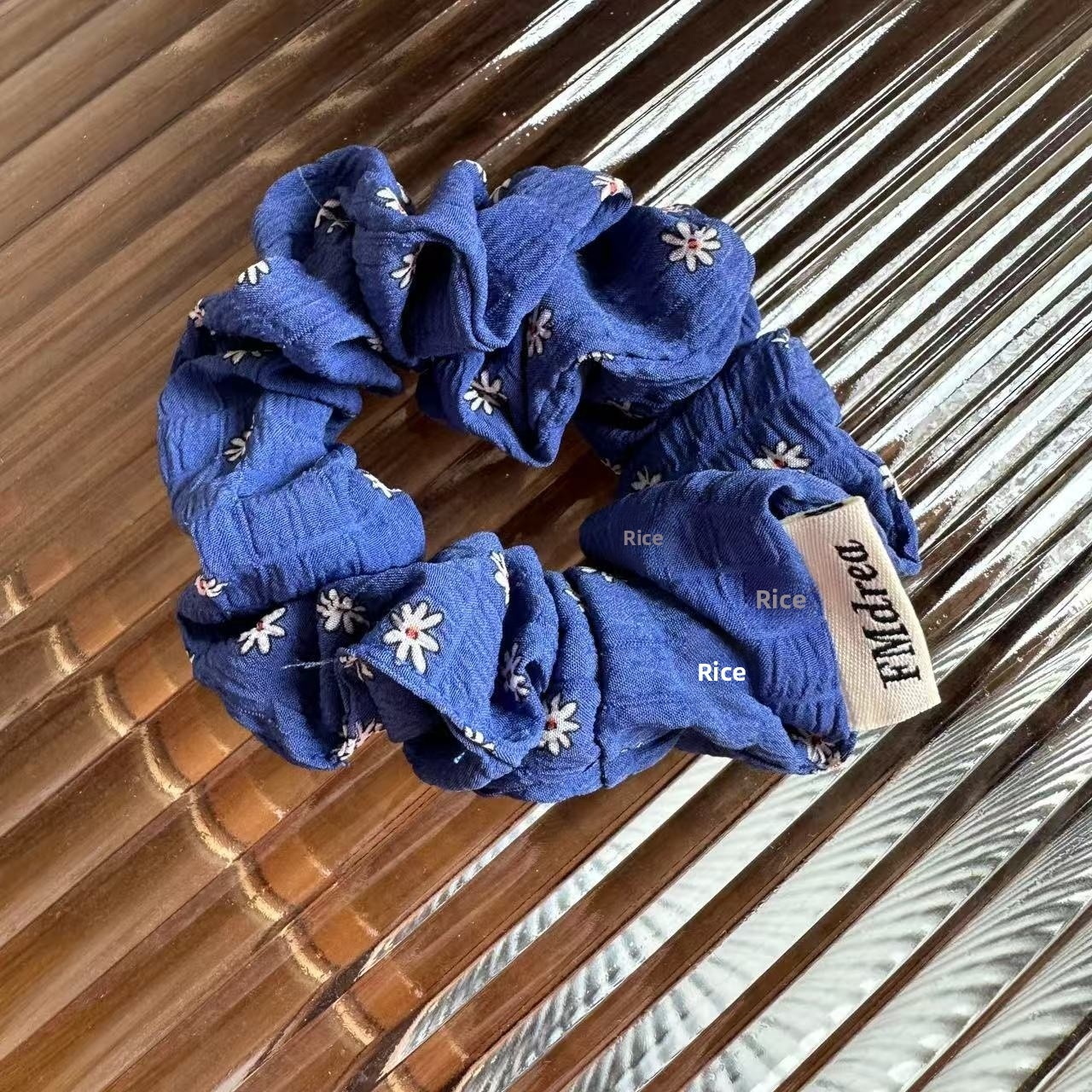 Women's Elegant Cloth Hair Tie White Ditsy Floral Summer Style