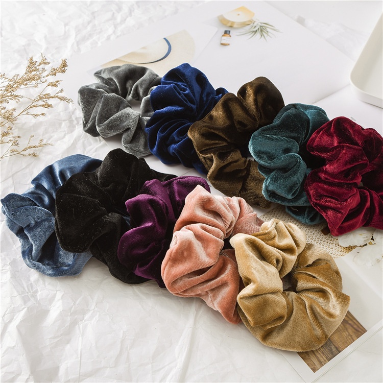 Women's Velvet Elastic Hair Band Autumn Winter Casual Solid Colors