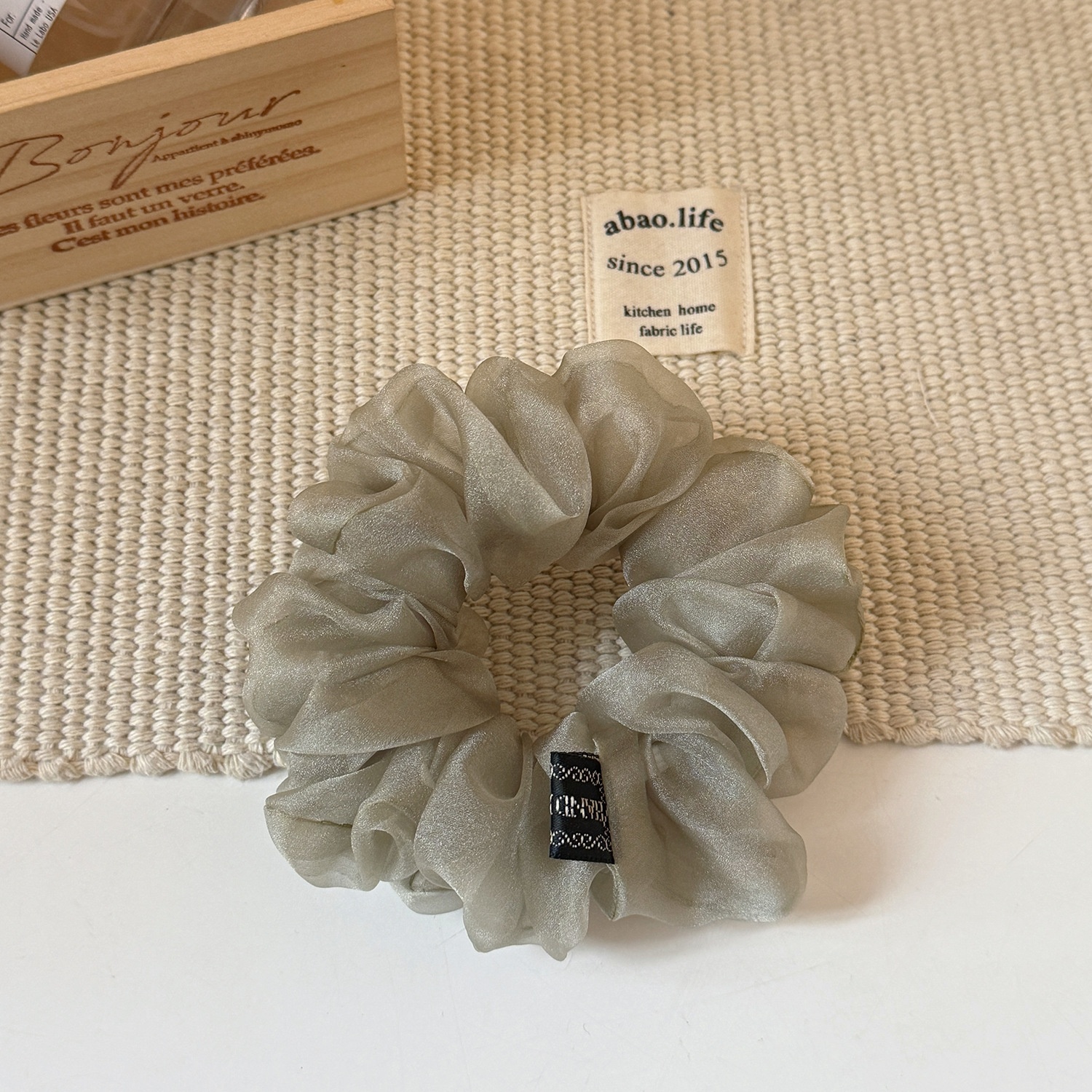 Women's Sweet Soft Gauze Spring Summer Hair Tie Rubber Band Black