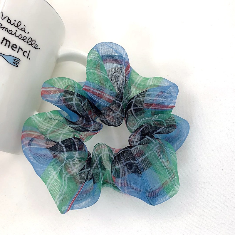 Women's Organza Bow Hair Tie Multi-functional School Hairband Plaid