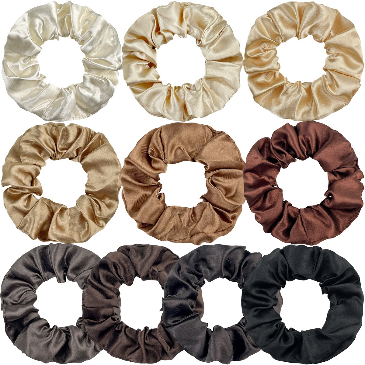 Women's Everyday Rib-Knit Cloth Ponytail Hair Ties Solid Color