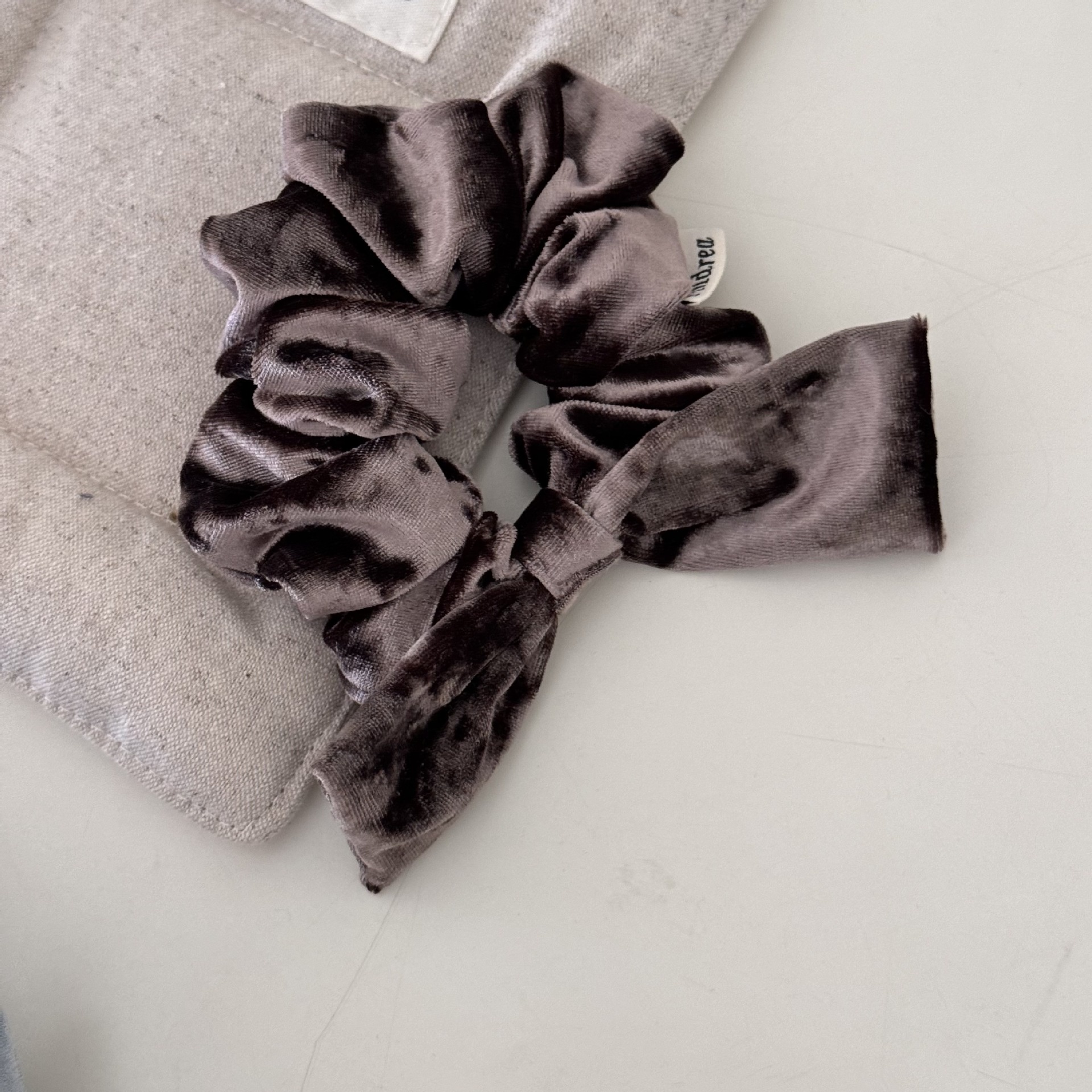 Women's Elegant Velvet Bowknot Hair Ties Large Solid Color Winter Scrunchies