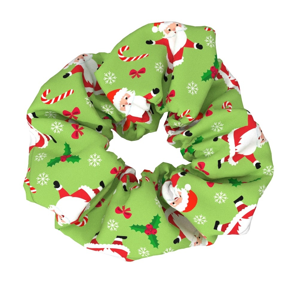 Women's Large Bow Hair Ties Festive Christmas Tree Pattern Cloth Headwear