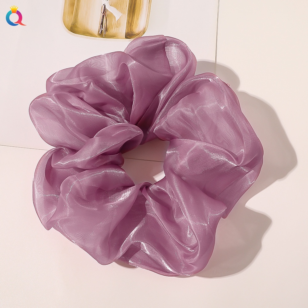 Women's Simple Daily Organza Pleated Hair Tie Scrunchie Solid Color