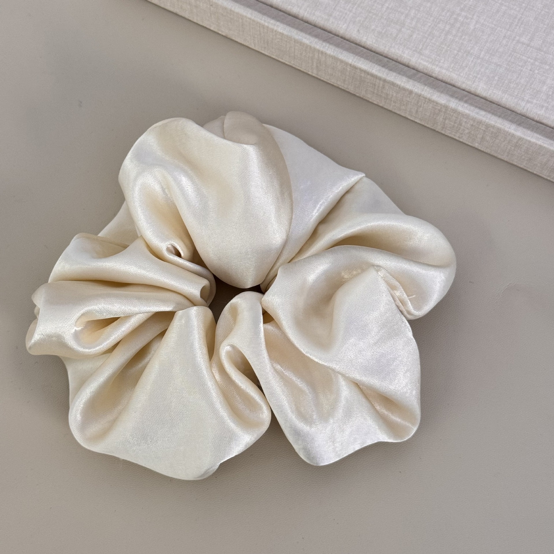 Women Girls Elegant Large Satin Scrunchies Elastic Hair Ties Solid Color