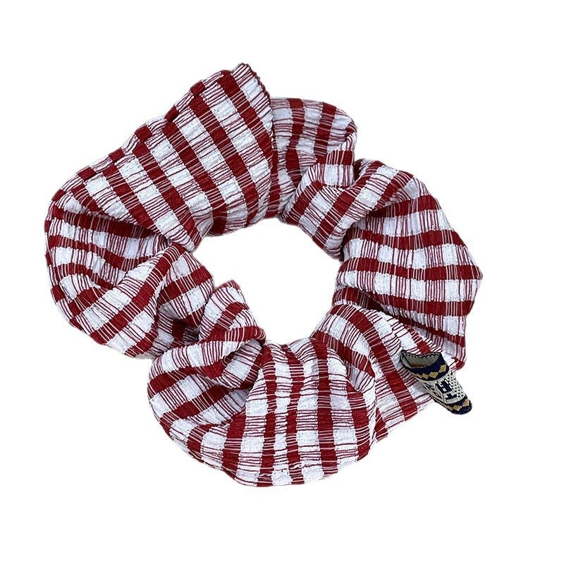Women Versatile Sweet Fabric Scrunchie Hair Tie Ditsy Floral Plaid