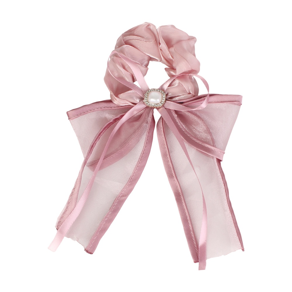 Women's Elegant Lace Mesh Hair Tie Princess Pearl Bowknot Multi-Color