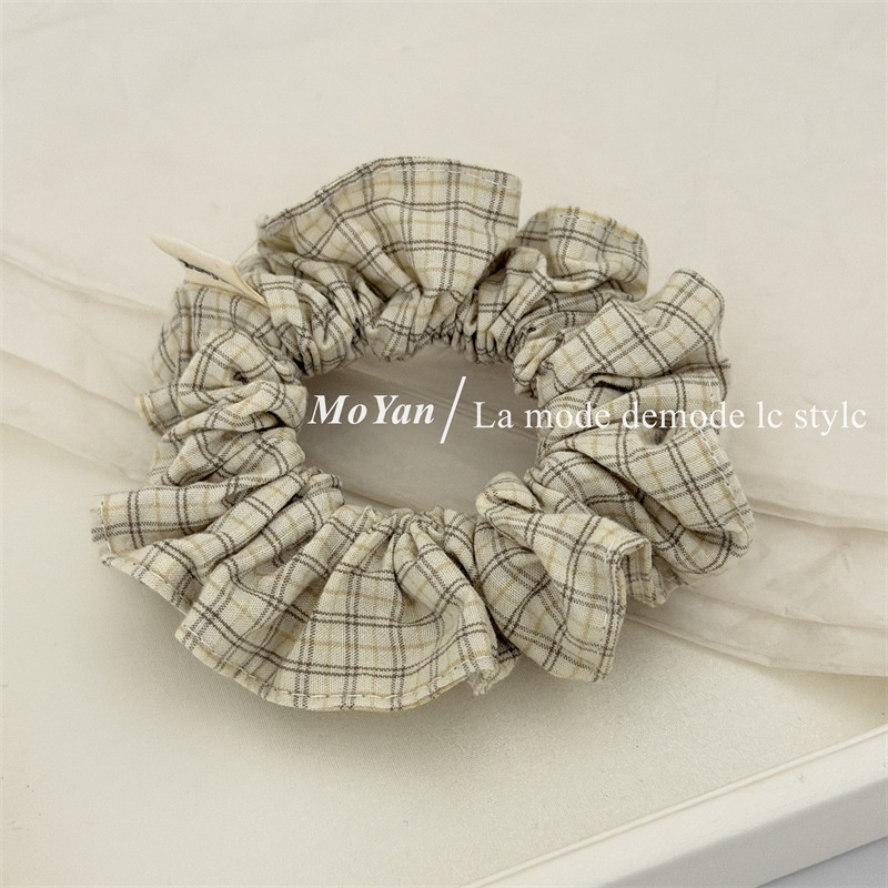Women's All-Season Cloth Scrunchie Hair Tie Retro Checkered Plaid
