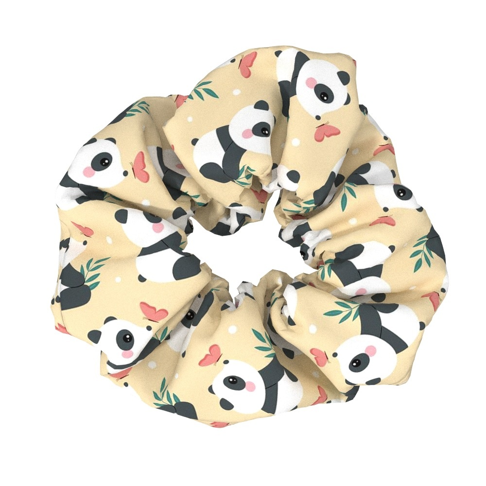 Women's Simple Cloth Hair Ties For Styling Panda Bear Round Dots