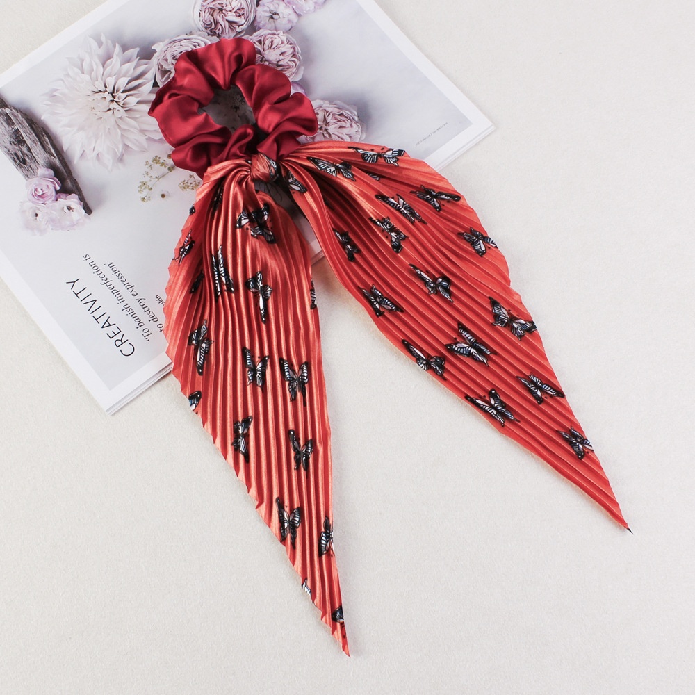 Women's Summer Cloth Tail Knot Elastic Hair Tie Cartoon Polka Dots