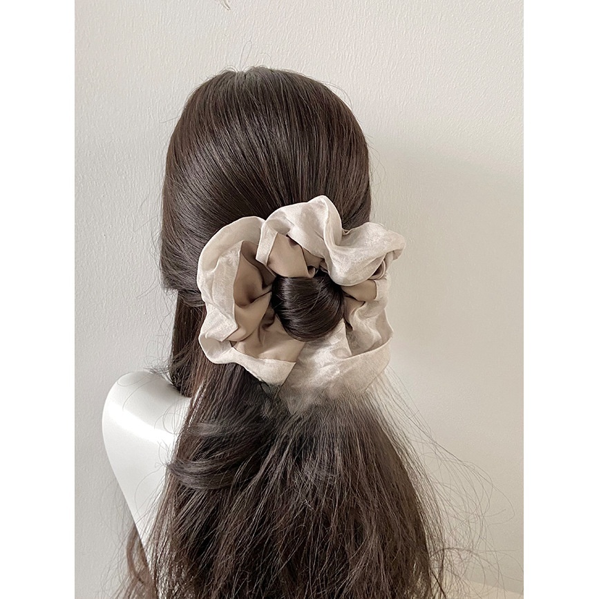 Women's Gauze Bubble Braid Hair Tie Beige Chinoiserie Ditsy Floral