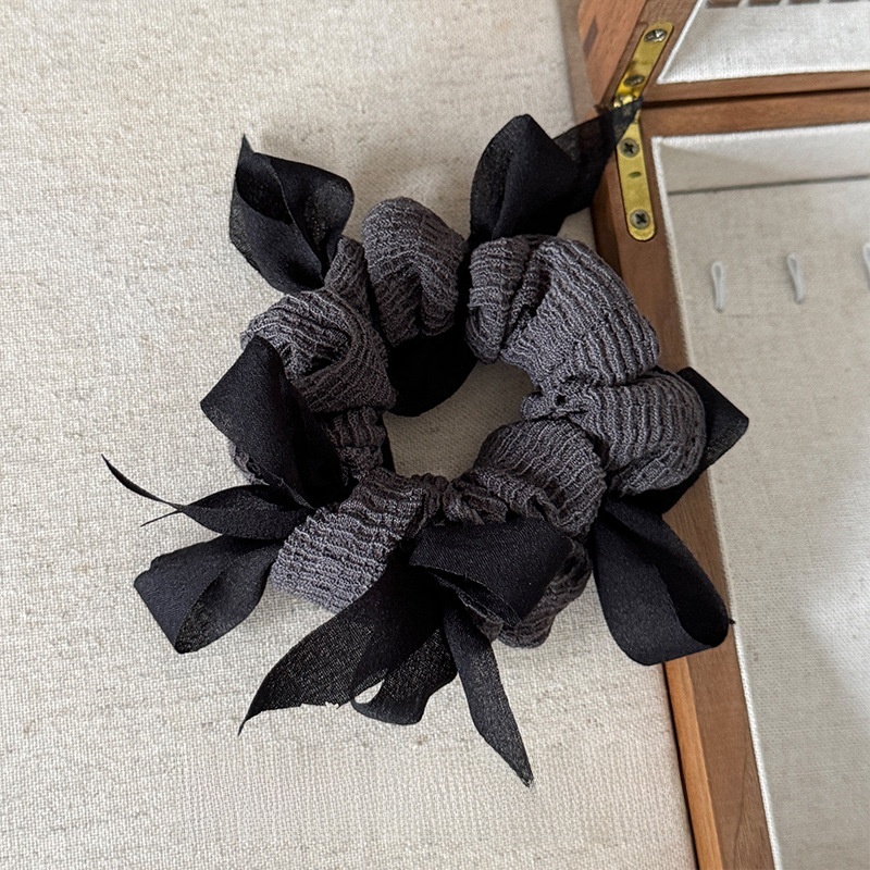 Women's Retro Winter Knit Cloth Bowknot Hair Tie Leopard Print