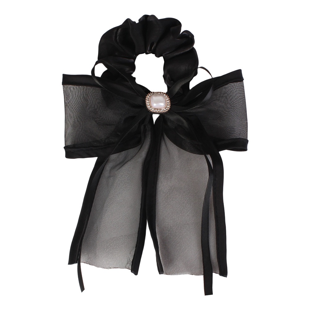 Women's Elegant Lace Mesh Hair Tie Princess Pearl Bowknot Multi-Color