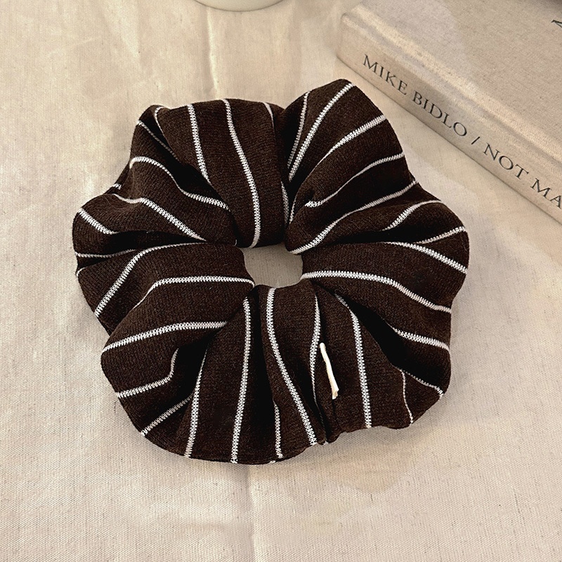 Women's Simple Striped Cloth Hair Tie, High Elasticity Ponytail Holder