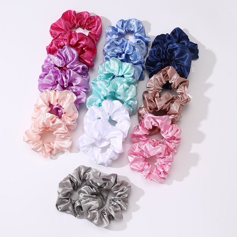 Women's Everyday Fabric Hair Ties Set Of 20 Pure Solid Color
