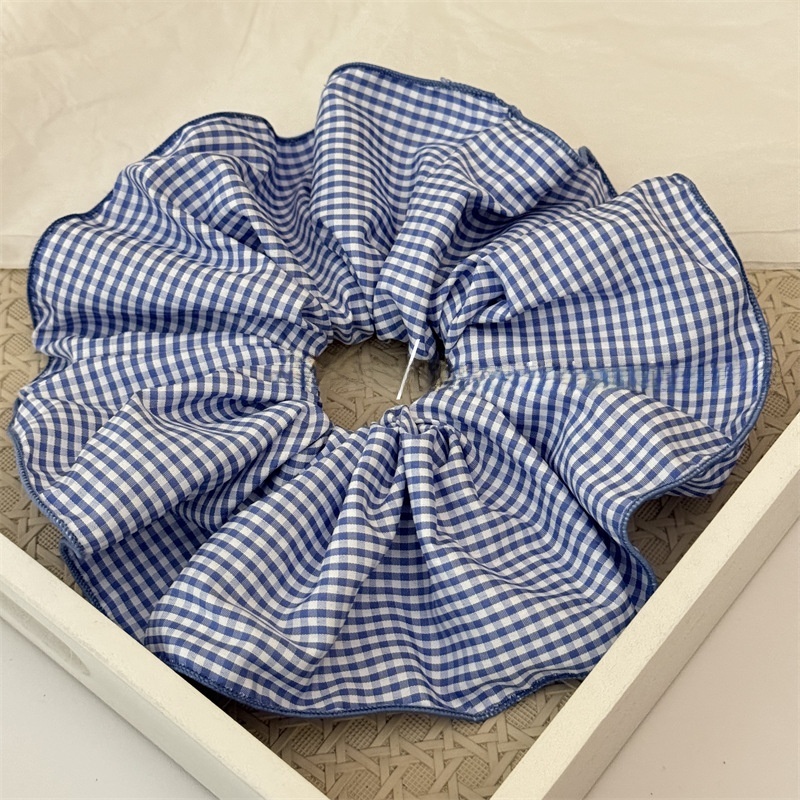Women's Comfortable Cloth Scrunchies Hair Ties For Daily Wear Checkered Plaid
