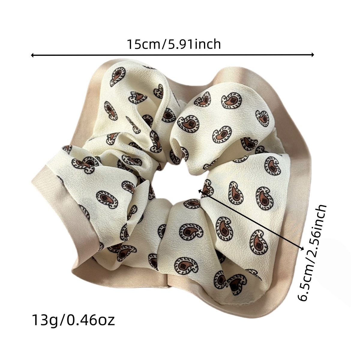 Women's Retro Large Bow Hair Bun Accessory Paisley Cloth Hairband