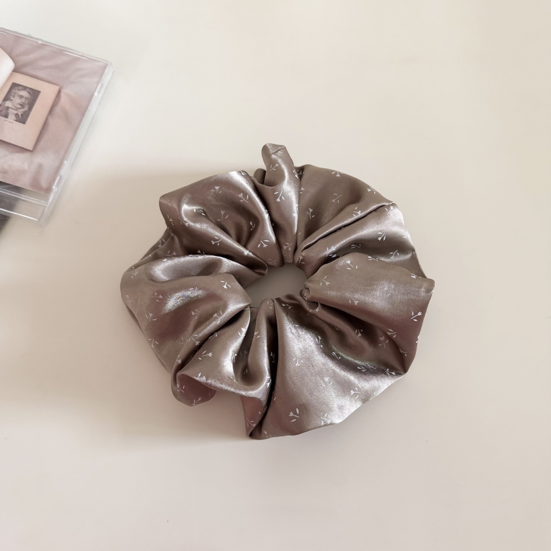 Women's Elegant Satin Hair Tie Daily Accessories Blue Ditsy Floral