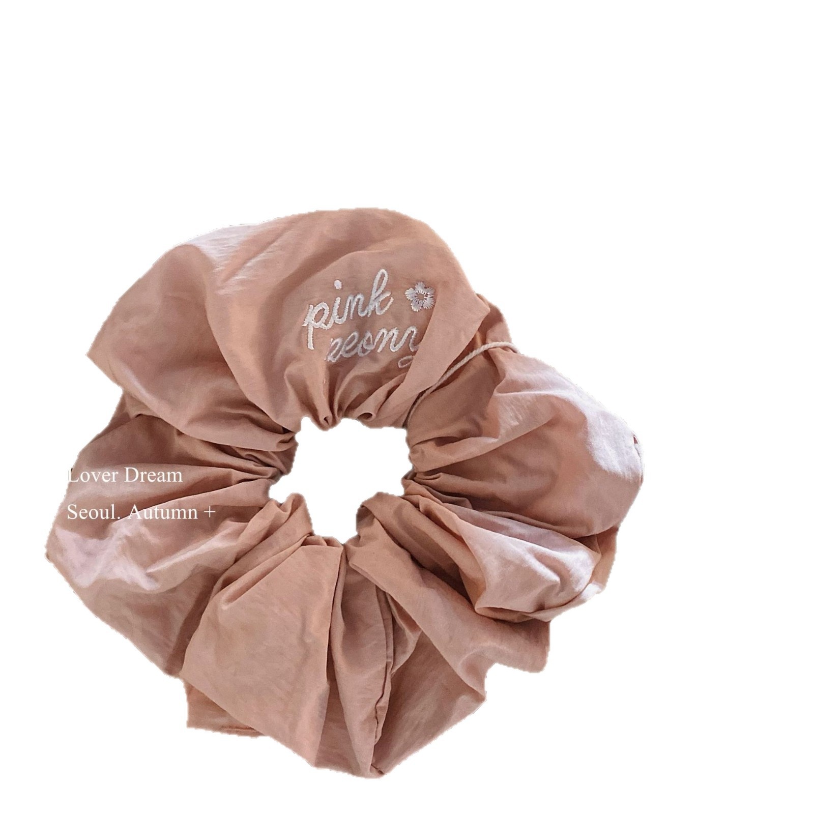 Women's Winter Daily Fabric Scrunchies Solid Color Embroidered Letter