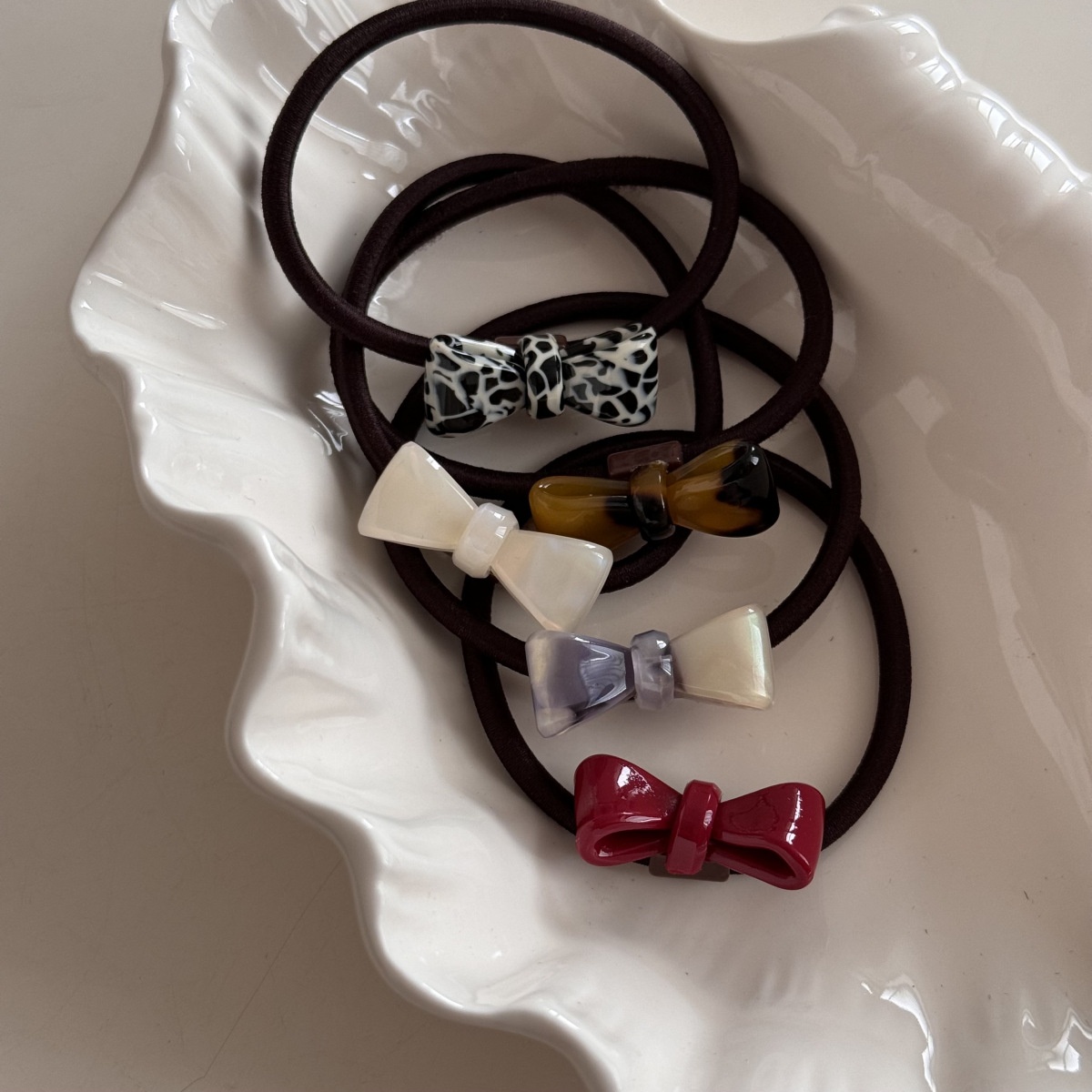 Women's Casual Acetate Fiber Elastic Hairband Simple Bow Knot