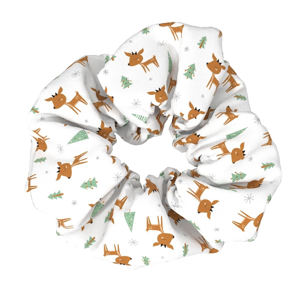 Women's Large Bow Hair Ties Festive Christmas Tree Pattern Cloth Headwear