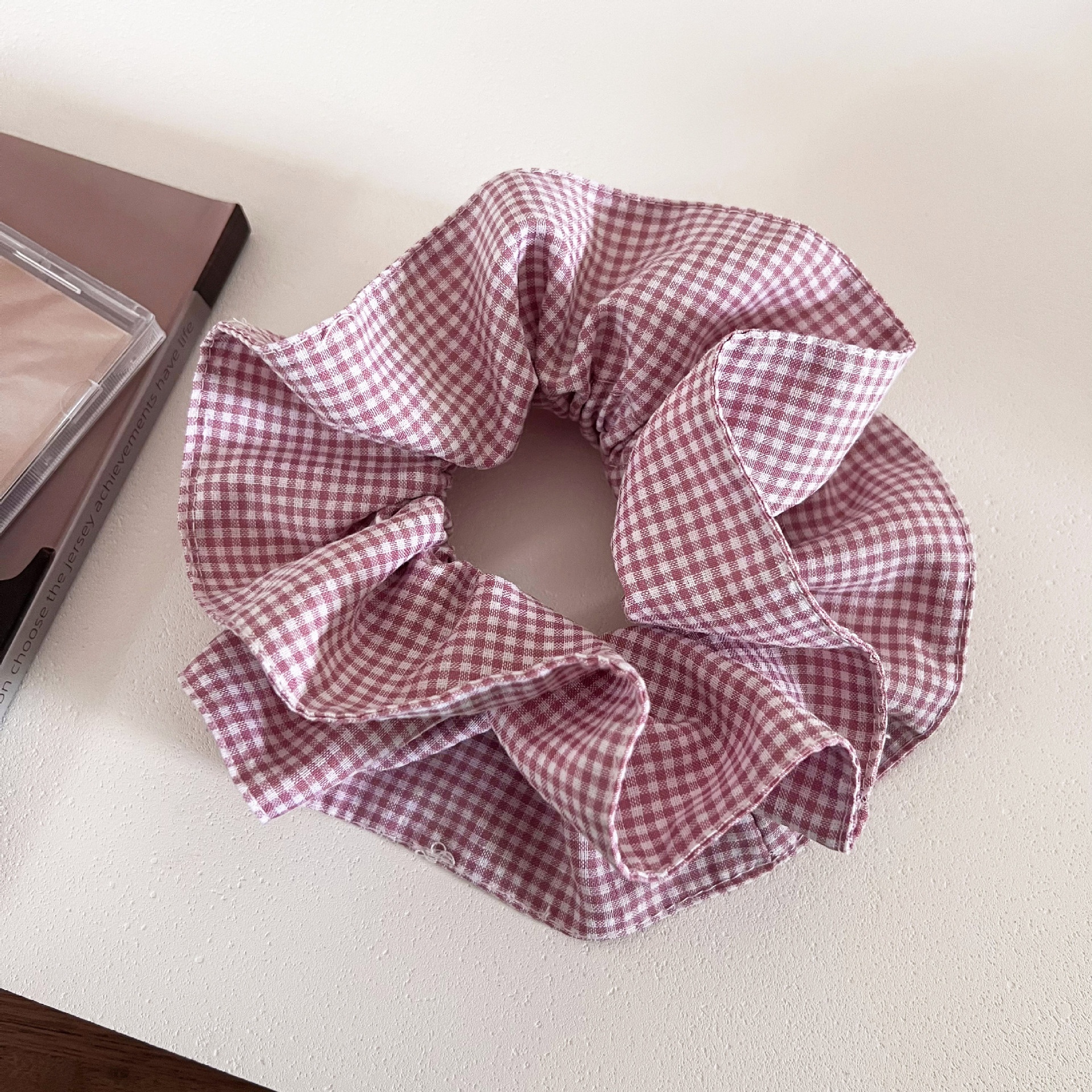 Women's Vintage Cloth Double Layer Bow Hair Tie Daily Accessories Plaid