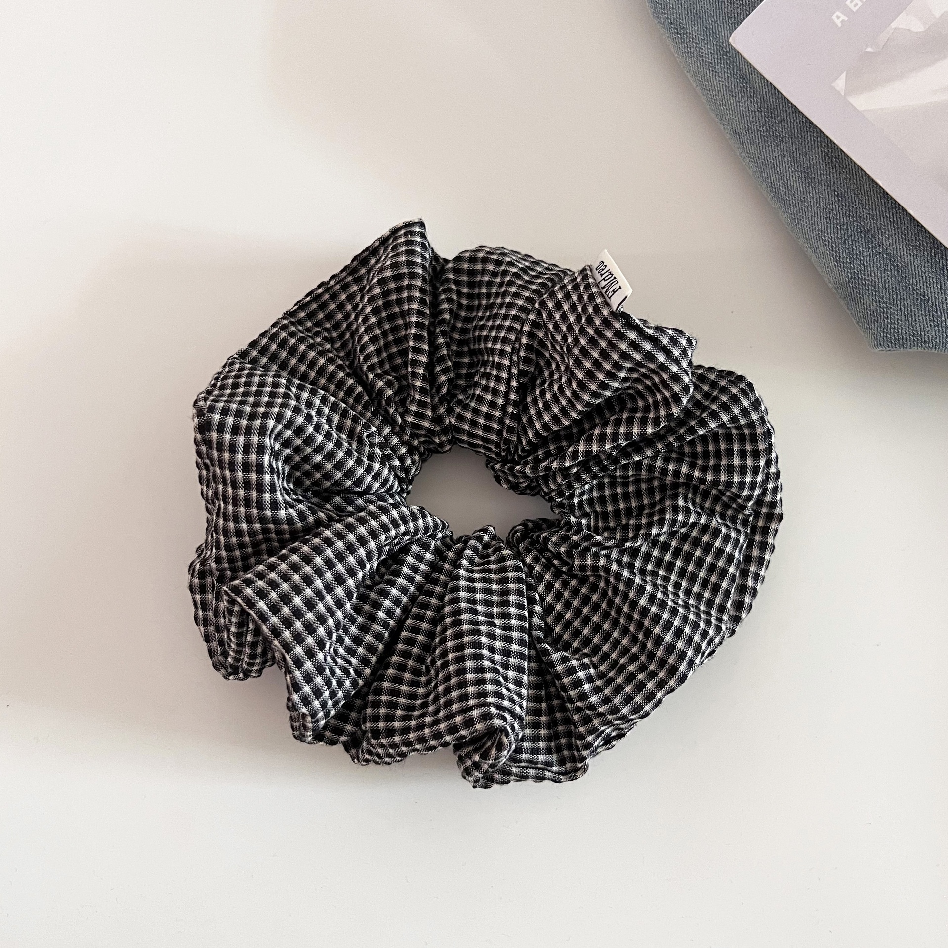 Women's Vintage Plaid Cloth Hair Tie Checkered Scrunchie Fashion Accessory