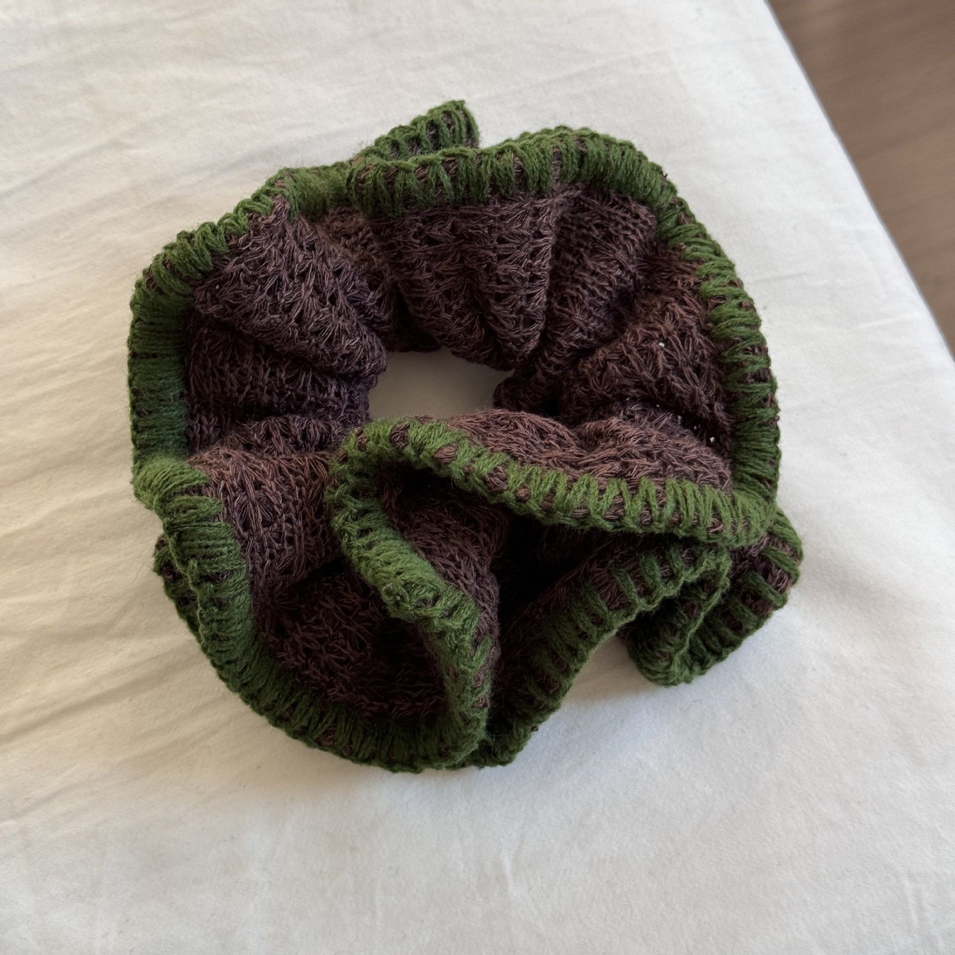 Women's Color Block Knitted Hair Band Soft Elastic Fabric Hair Tie Accessory