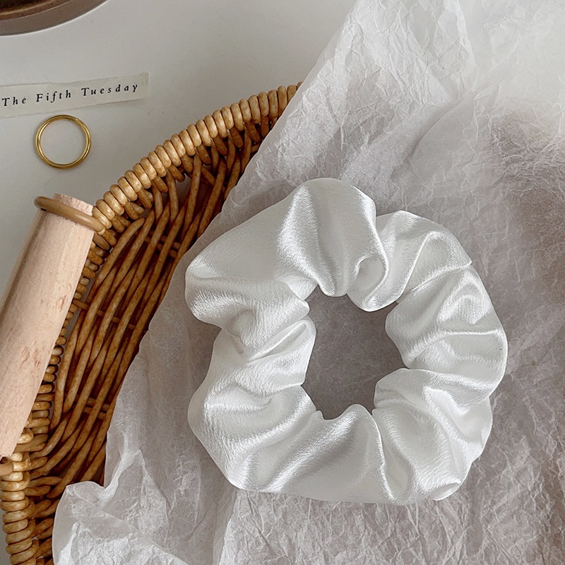 Women's Daily Retro Satin Rib-Knit Hair Scrunchie Solid Color