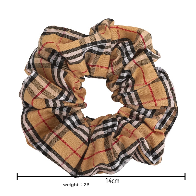 Women's British Style Floral Plaid Hair Tie Versatile Luxury Romantic Cloth