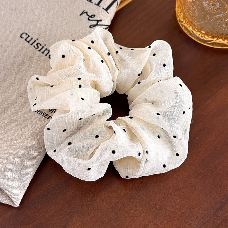 Women's Elegant Spring Summer French Style Cloth Hair Tie Polka Dots