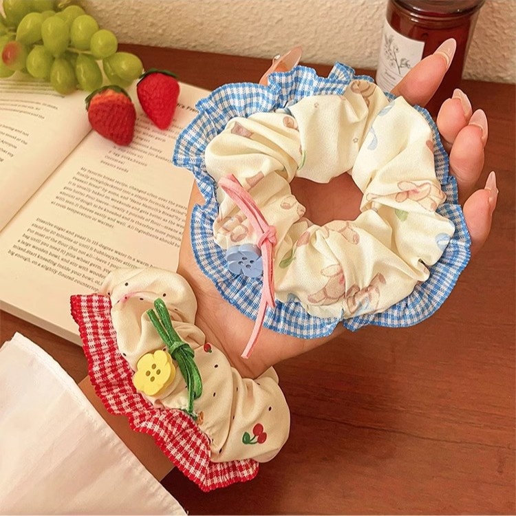 Women's Daily Cloth Lace Hair Tie Sweet Strawberry Floral Polka Dots