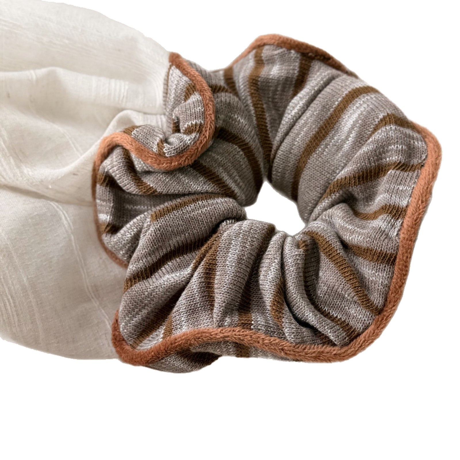 Women's Elastic Knitted Cloth Ponytail Hair Bands Vintage Patchwork Leopard