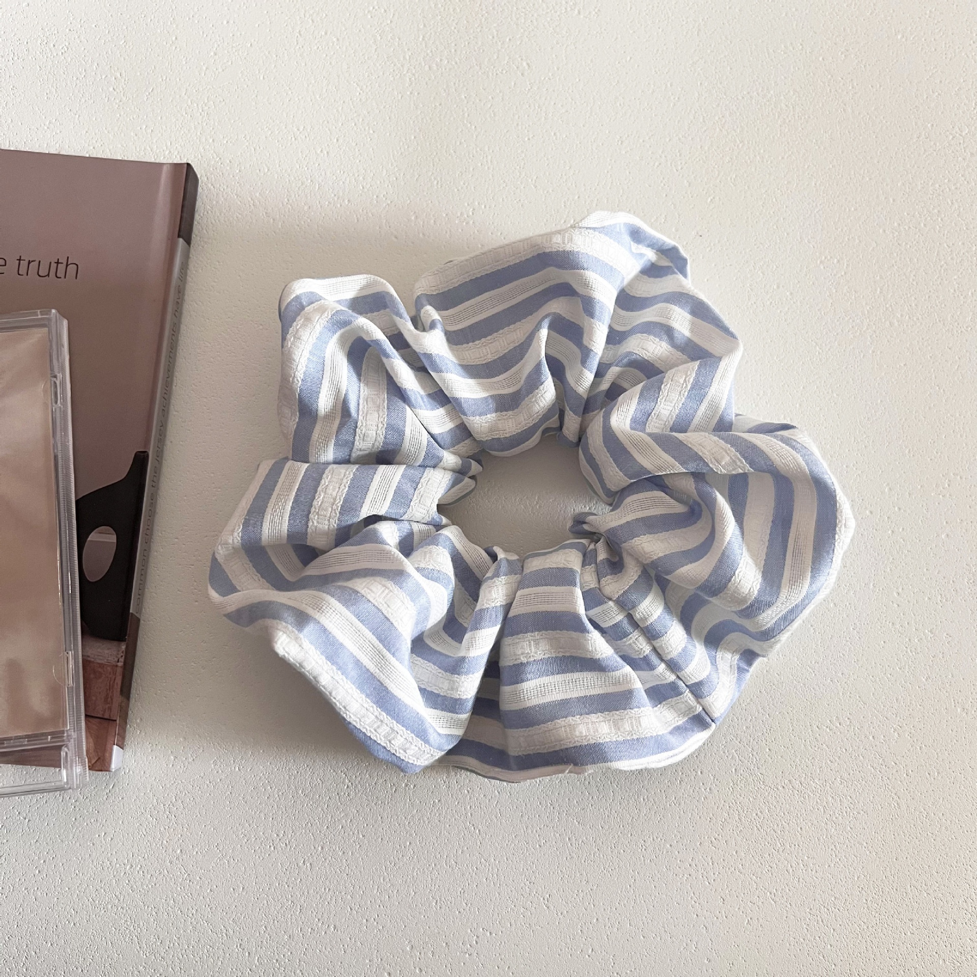 Women & Girls Daily Cloth Ball Hair Tie Ponytail Holder Colorful Striped