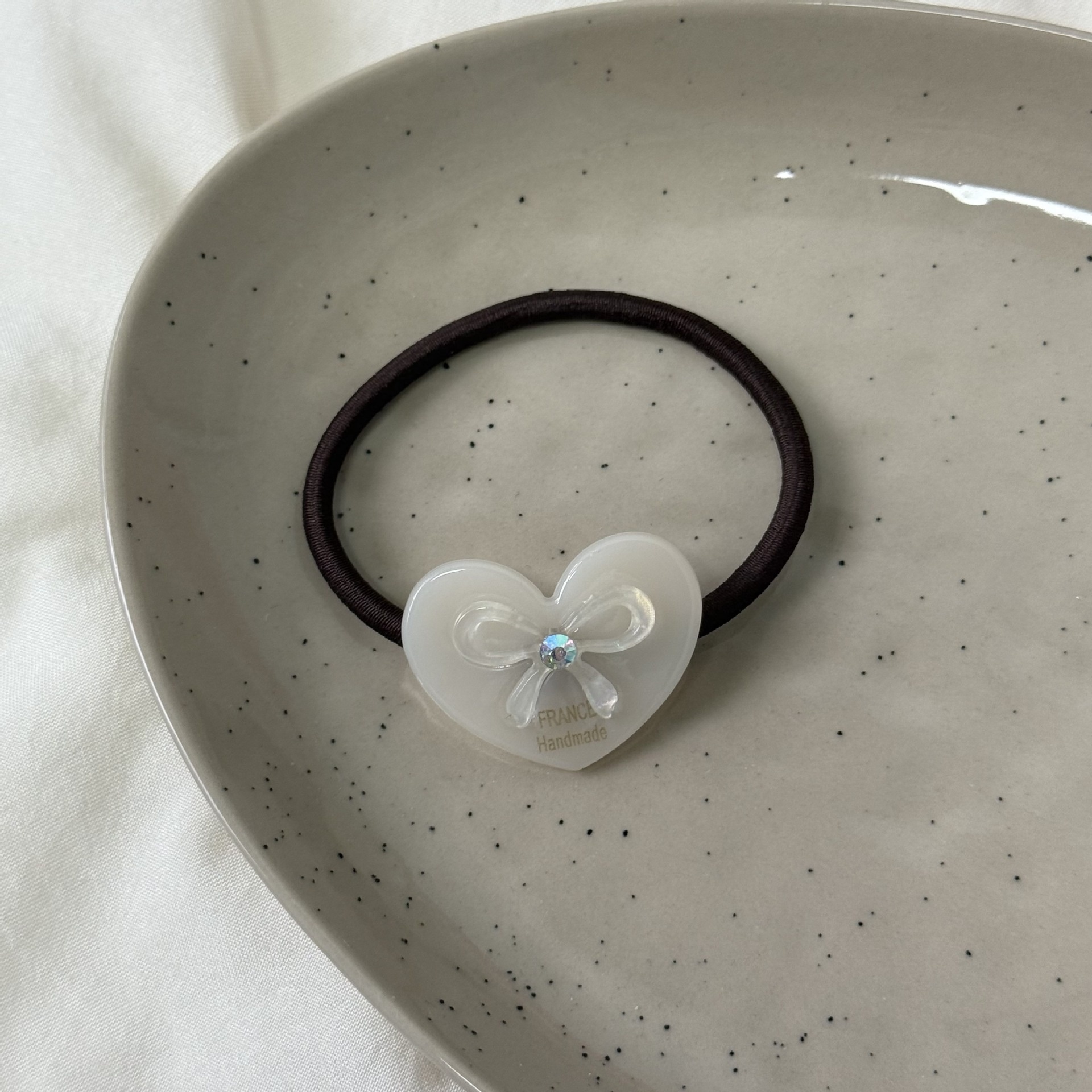 Women's Daily Elastic Acetate Hair Tie Rhinestone Heart Bow Knot