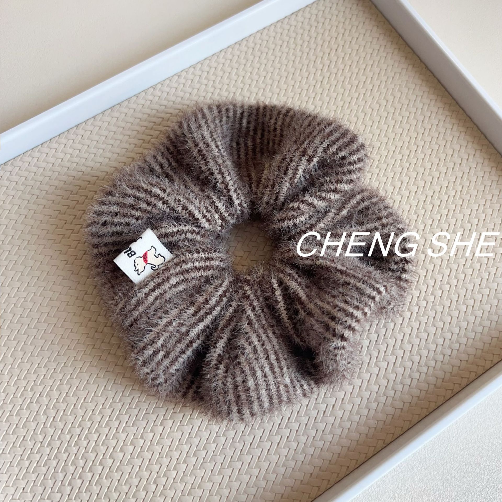 Women's Soft Knitted Yarn Hair Ties Cozy Winter Gentle Big Bow Hair Bands