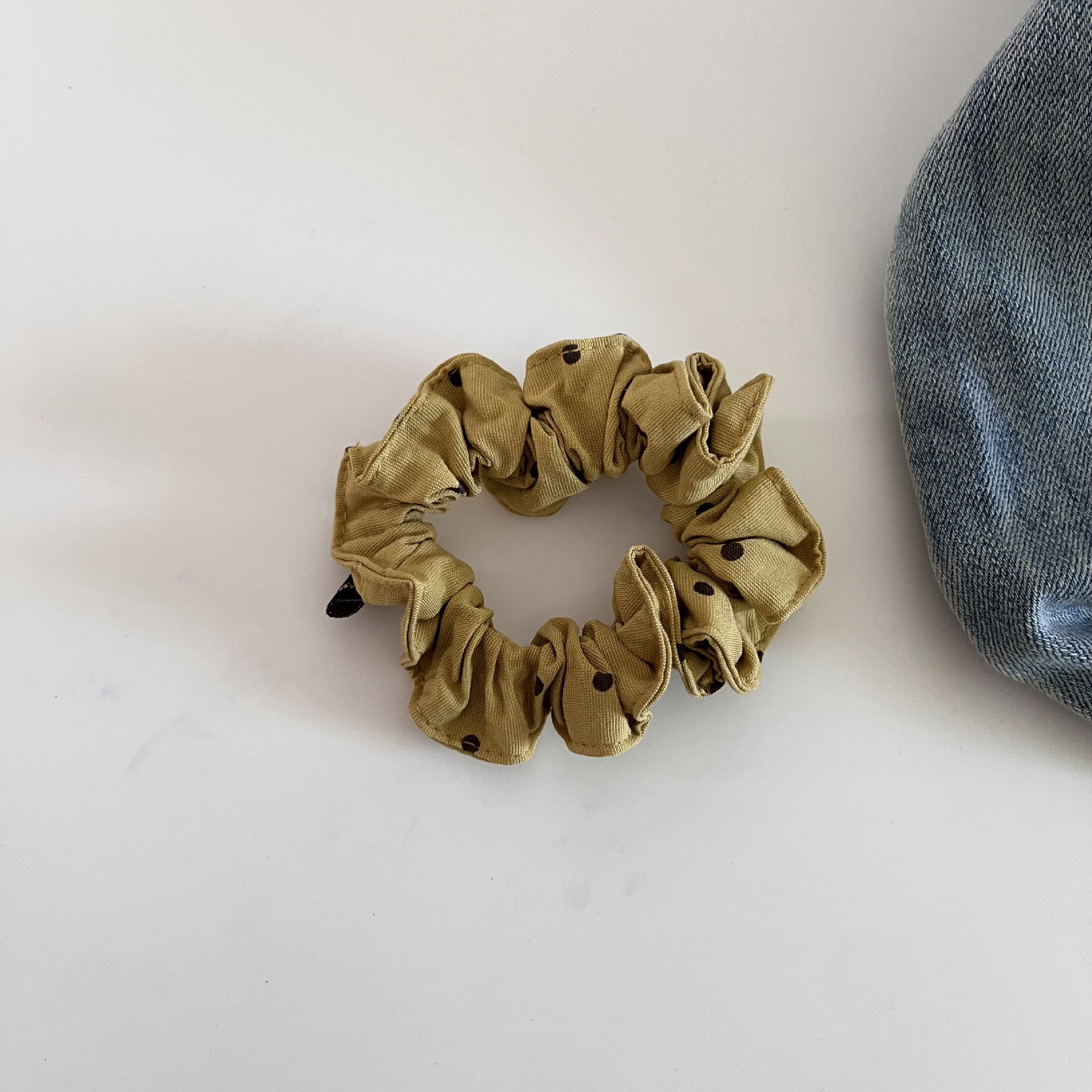 Women's Retro Polka Dot Soft Cloth Hair Ties for Versatile Low Buns