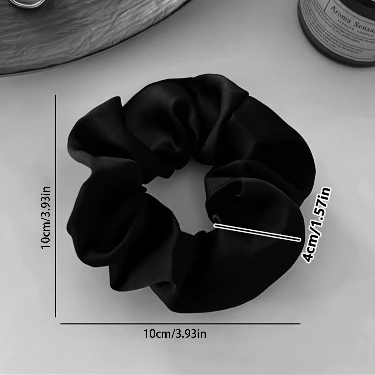 Women's 5pcs Handmade Satin Elastic Hair Scrunchies Autumn Maillard Brown