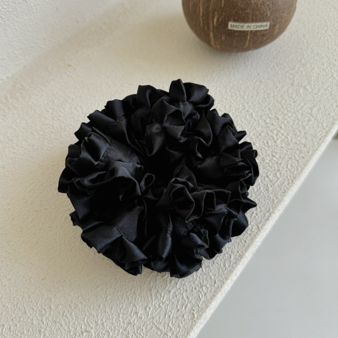 Women's Spring French Style Cloth Hair Tie Red Flower Pattern