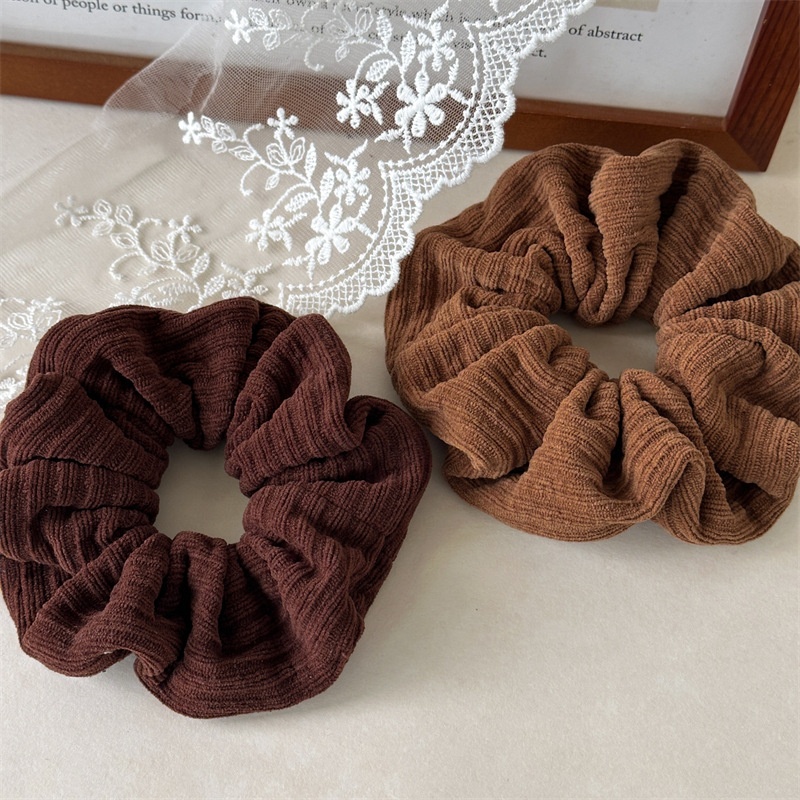 Suitable For Women In Autumn And Winter Season Winter Thick Wool Elastic Hairband Casual Solid Color Hairband For Bun And Ponytail