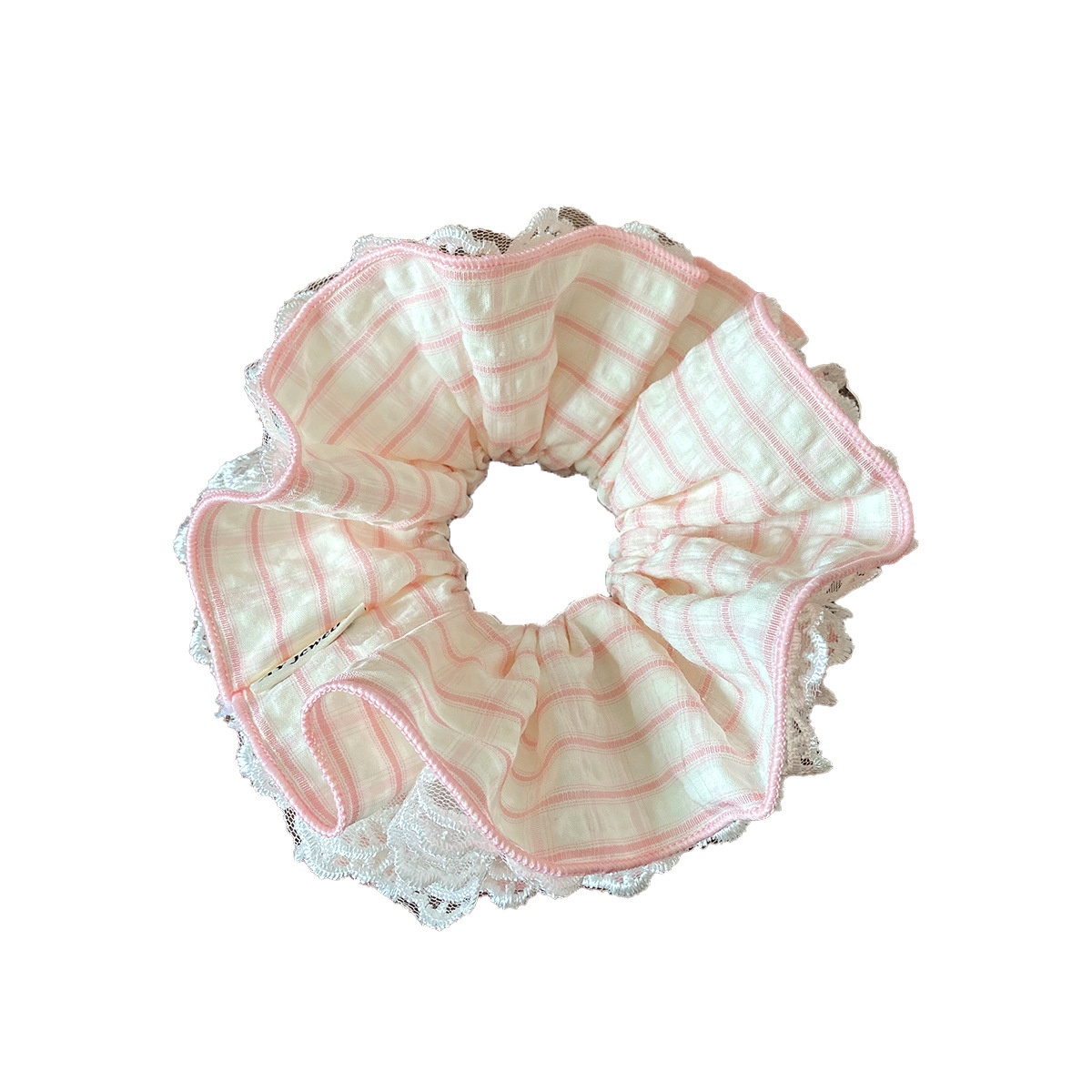 Women's Sweet Spring Soft Cloth Lace Bowknot Hair Tie Green Plaid