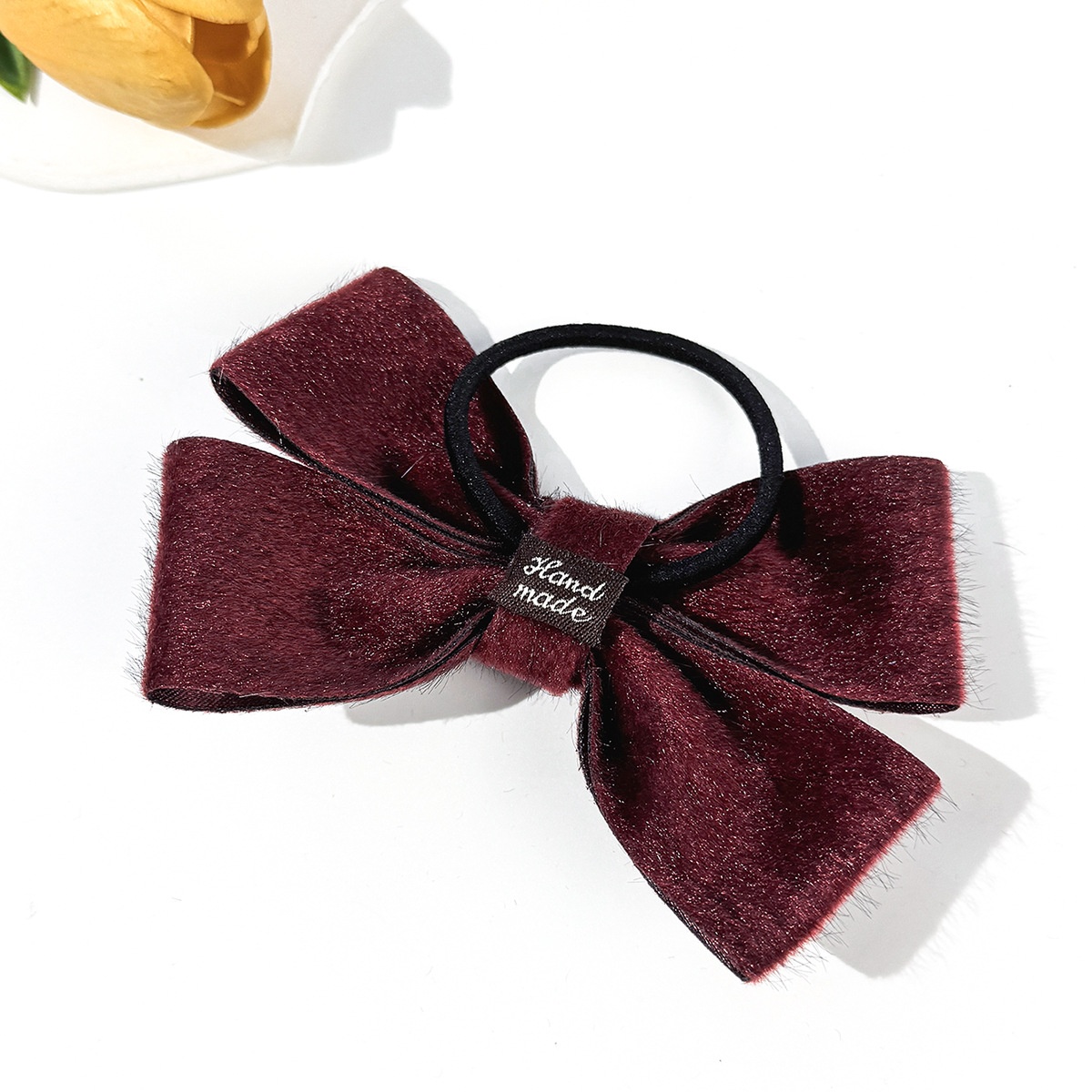 Women's Autumn Winter Plush Velvet Hair Tie Vintage Bow Knot