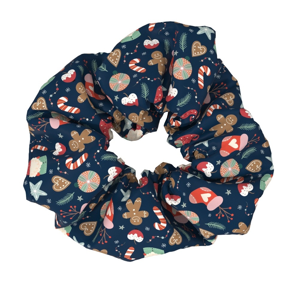 Women's Large Bow Hair Ties Festive Christmas Tree Pattern Cloth Headwear